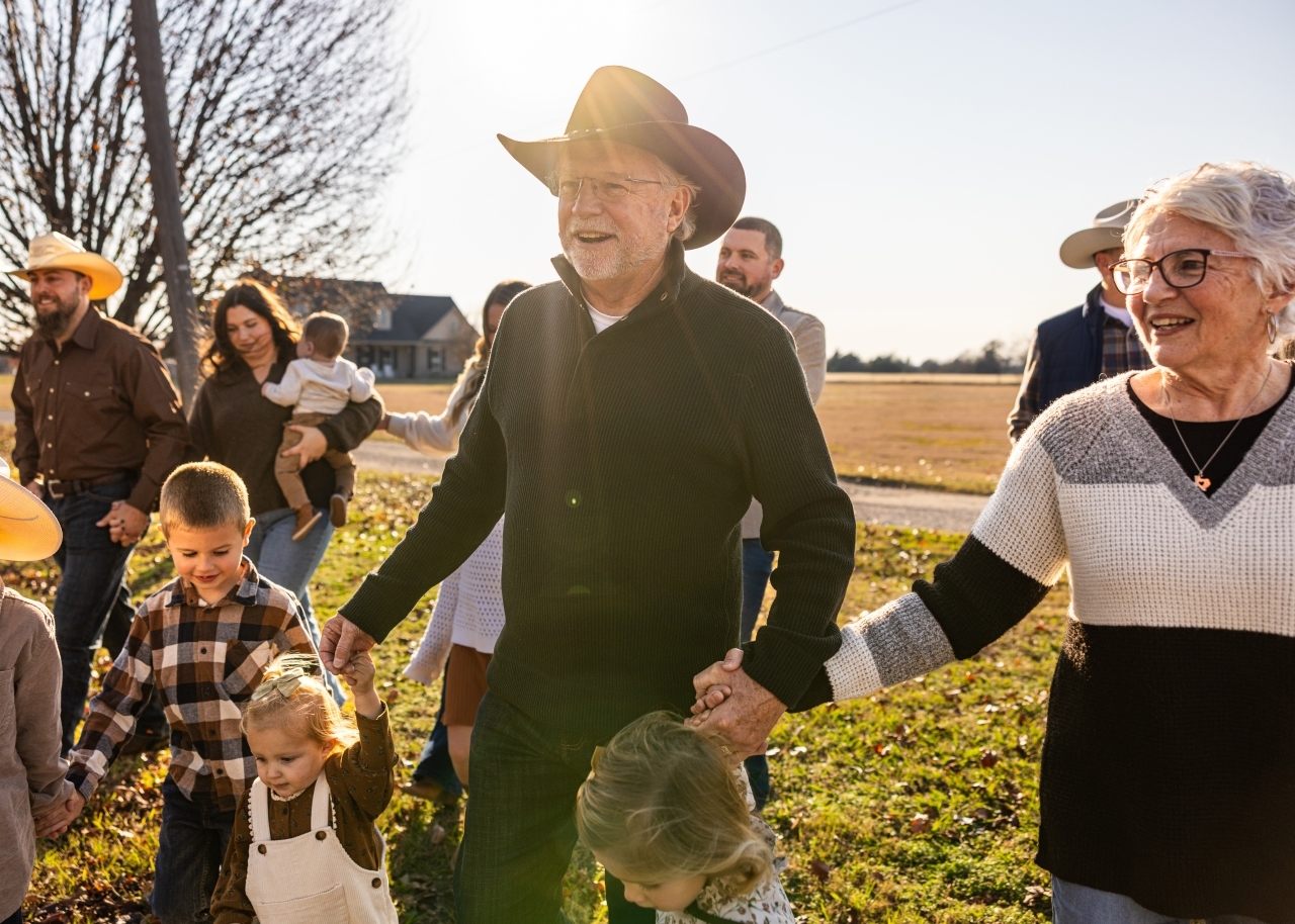 Large American Family Group Gathering